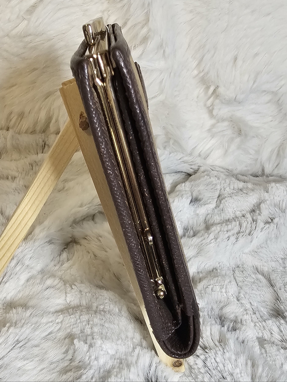 Burberry Beige and Brown Plaid Compact Kiss Wallet - Picture 3 of 14